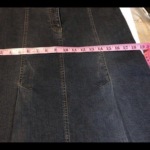 INC Denim Skirt Size 10 Petite  International Concepts Denim Fit Flare Split - Picture 7 of 10